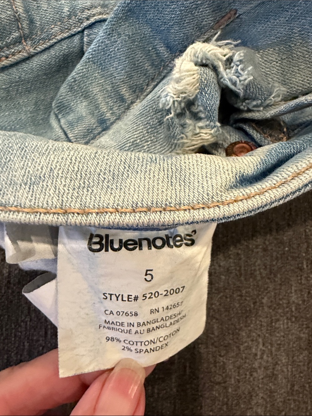 Bluenotes Distressed Light Blue Denim Roll-Cuff Shorts - Picture 3 of 3